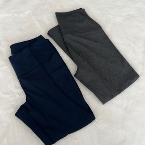 Lot of 2 Leggings Navy & Gray Size Medium